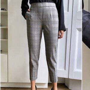 Aritzia Babaton Women Conan Ankle Office Trouser Pant Gray Plaid 0